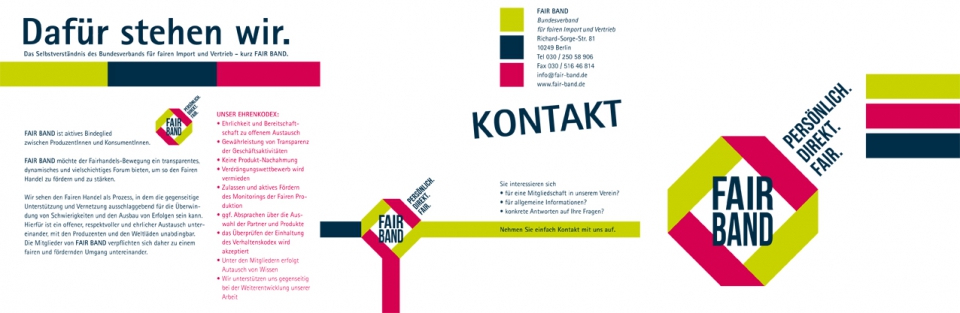 Flyer für Verband fairband mit Sitz in Berlin von Werbeagentur Kontur aus Freudenstadt 