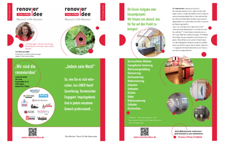 Bild Flyer für Handwerkerverbung renovieridee von Kontur Werbeagentur