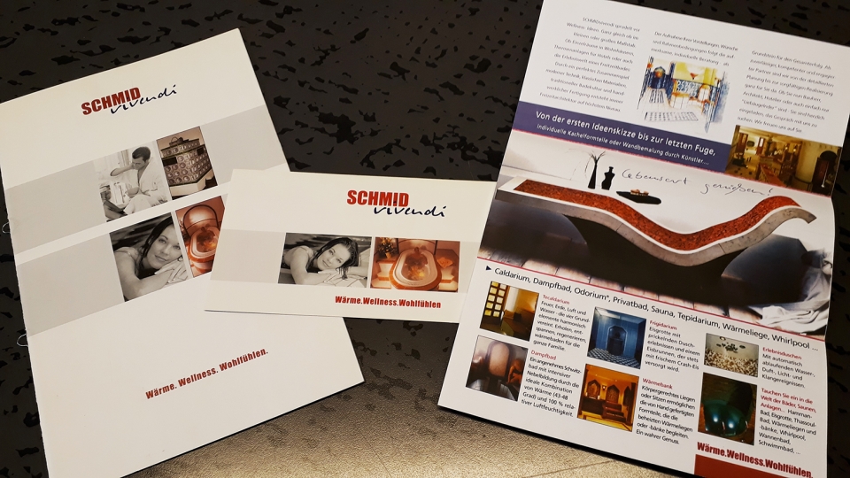 Imagebroschüre, Flyer, Corporate Design, Corporate Identity für SCHMIDvivendi, Gersthofen