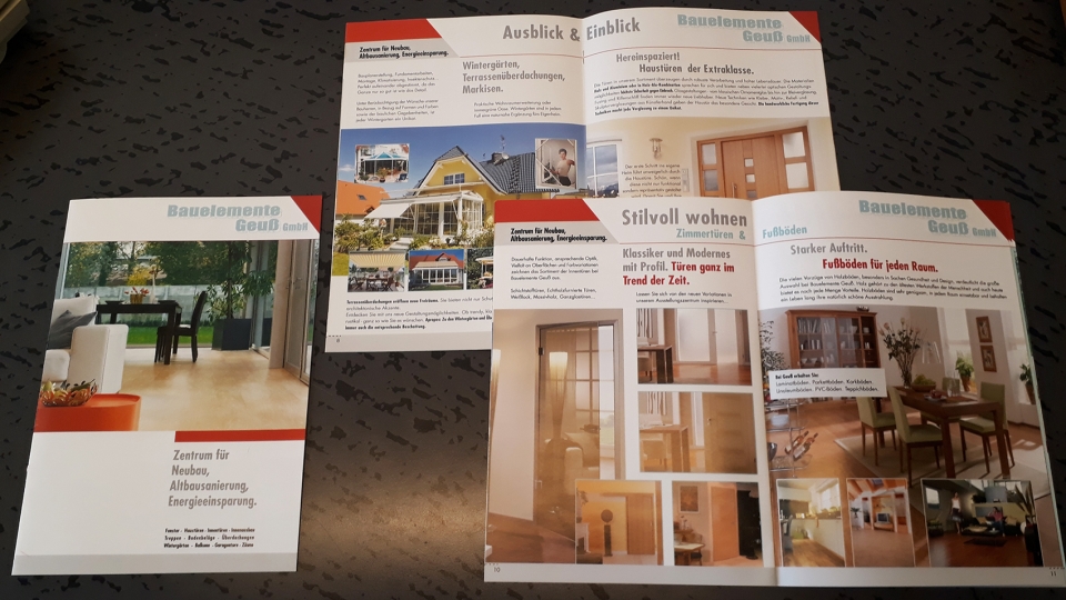 Geuss Bauelemente katalog erstellt von der Werbeagentur Kontur in Freudenstadt im Schwarzwald. Katal
